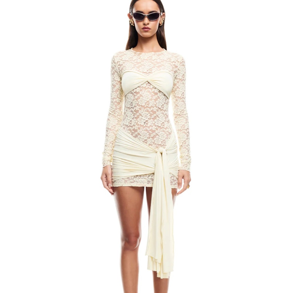 Lioness midnight mini dress - lace - in butter